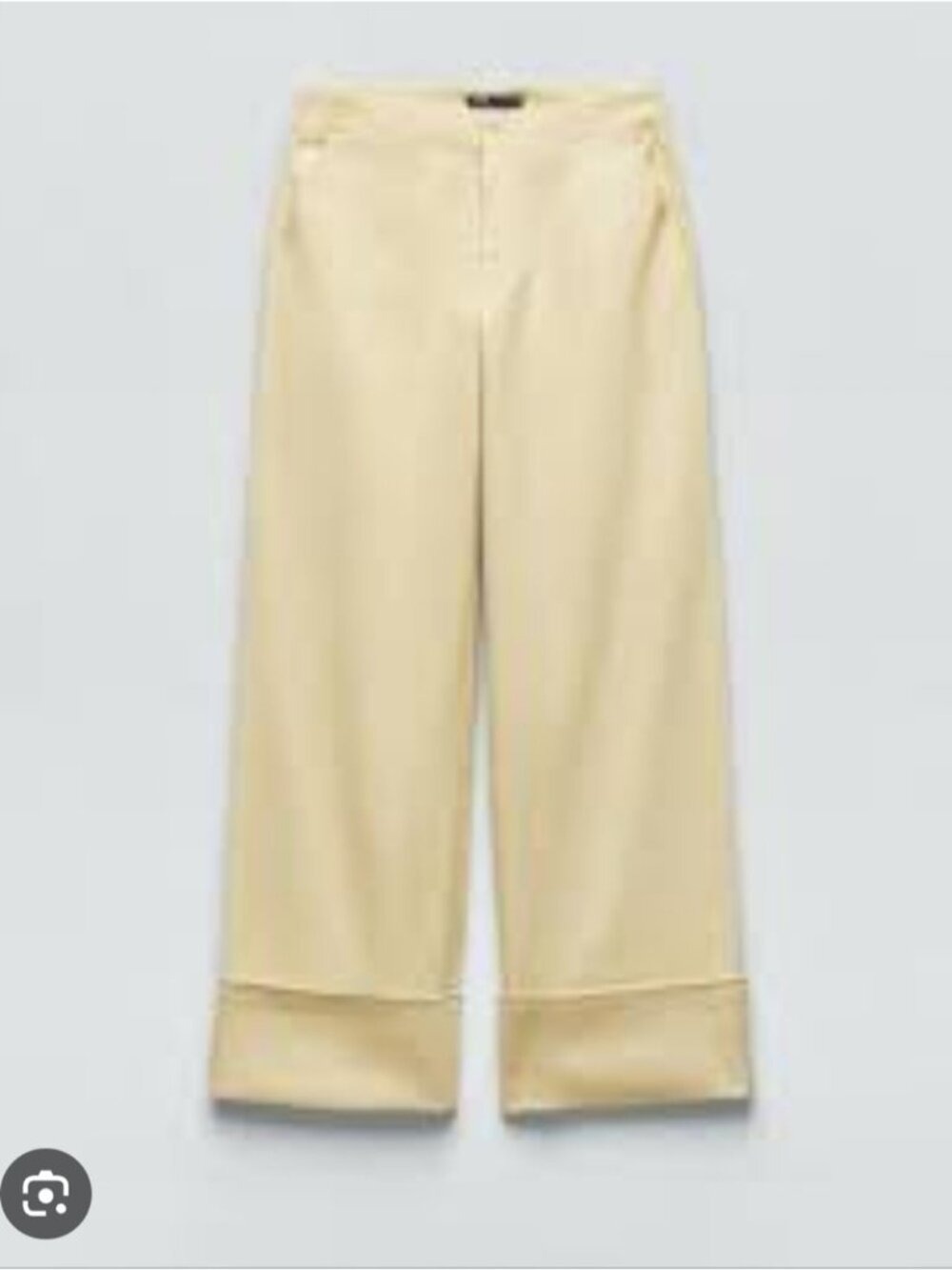 ZARA | Fold-Up Wide Leg Jeans turn-up hem Yellow Sz XS